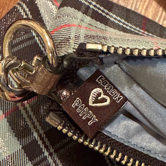 Coach Poppy Blue / Silver Tartan Plaid Crossbody Bag - Picture 5 of 12